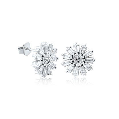 Silver Blooming Flower Earring