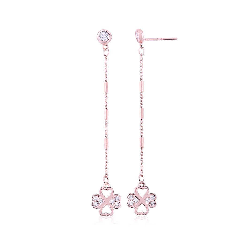 Rose Gold Artsy Floral Earring
