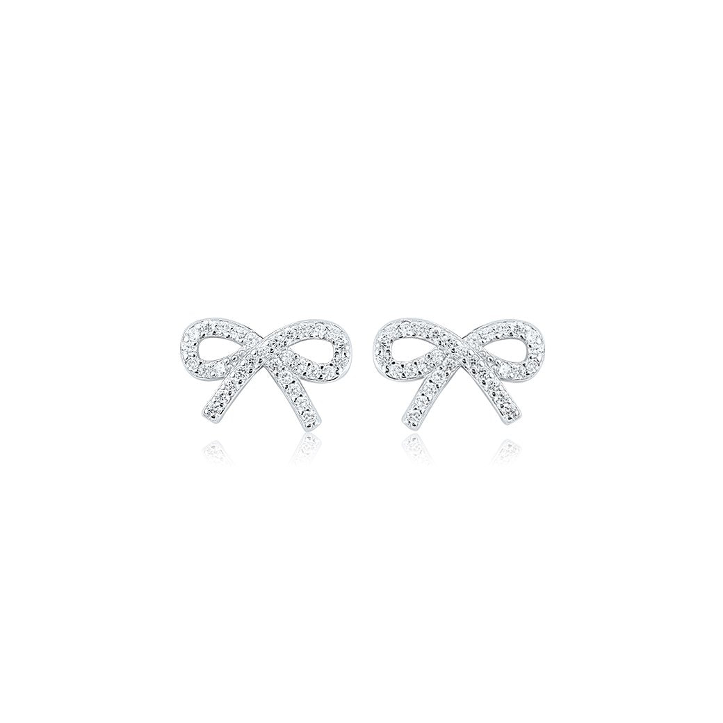 Silver Sterling Bow Elegance Earring