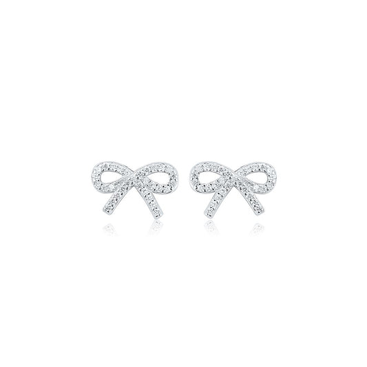 Silver Sterling Bow Elegance Earring