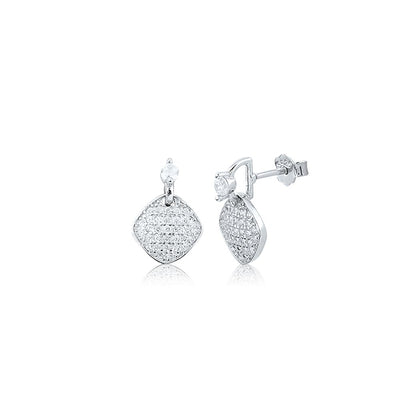 Silver Square Prism Studs