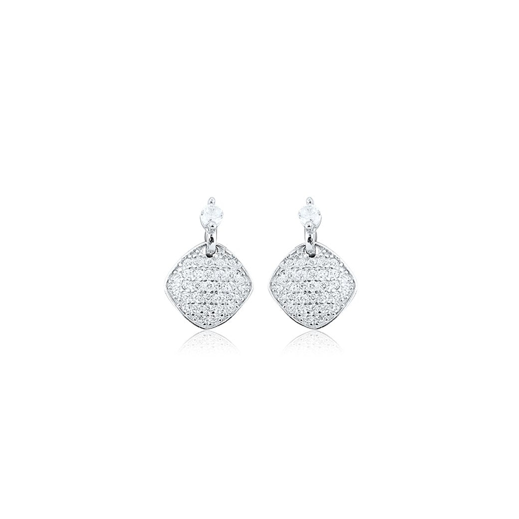 Silver Square Prism Studs