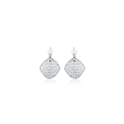 Silver Square Prism Studs