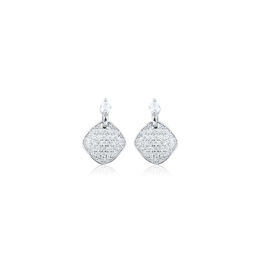 Silver Square Prism Studs