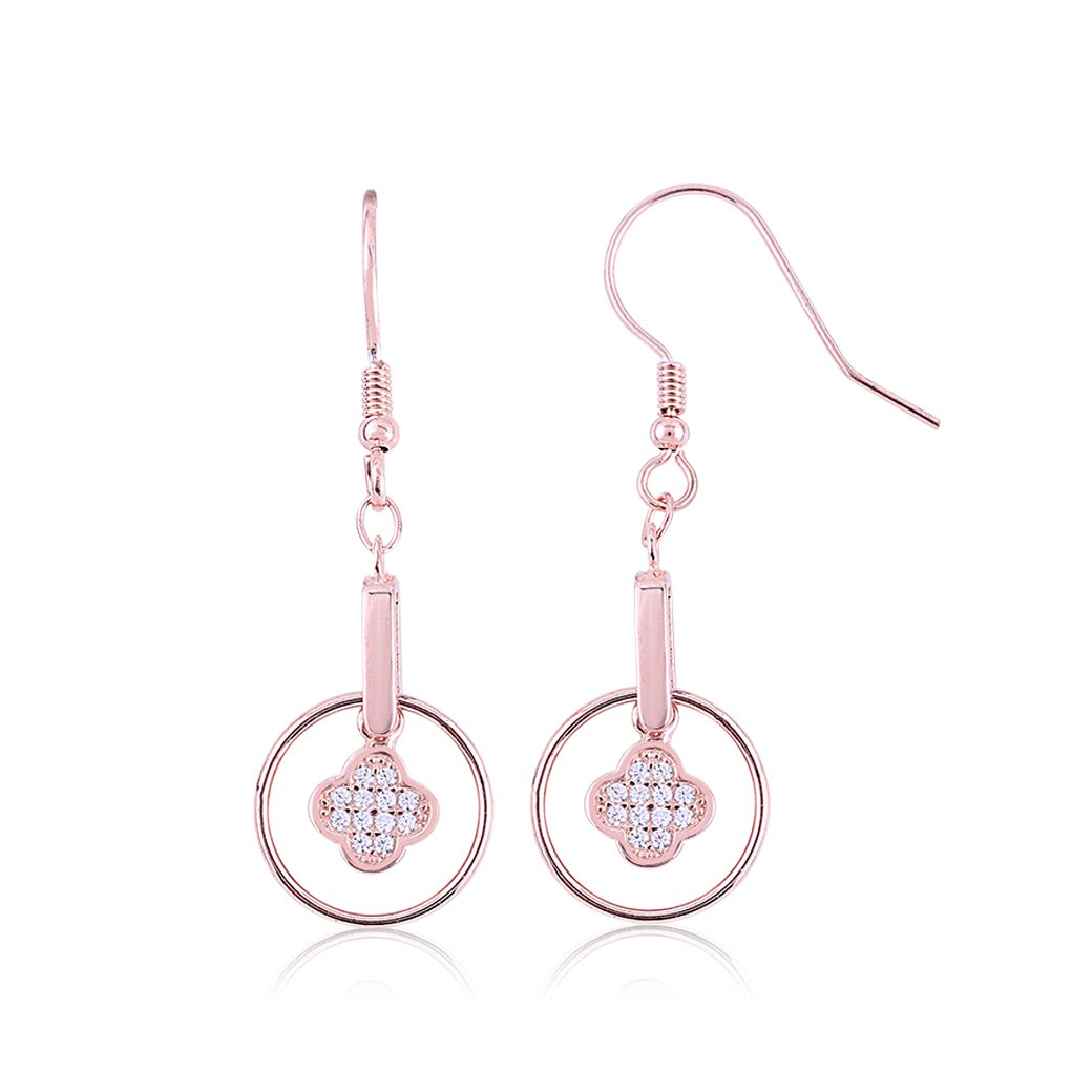 Rose Gold Floral Loop Earring