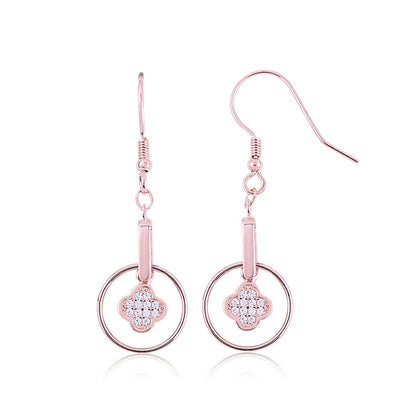 Rose Gold Floral Loop Earring
