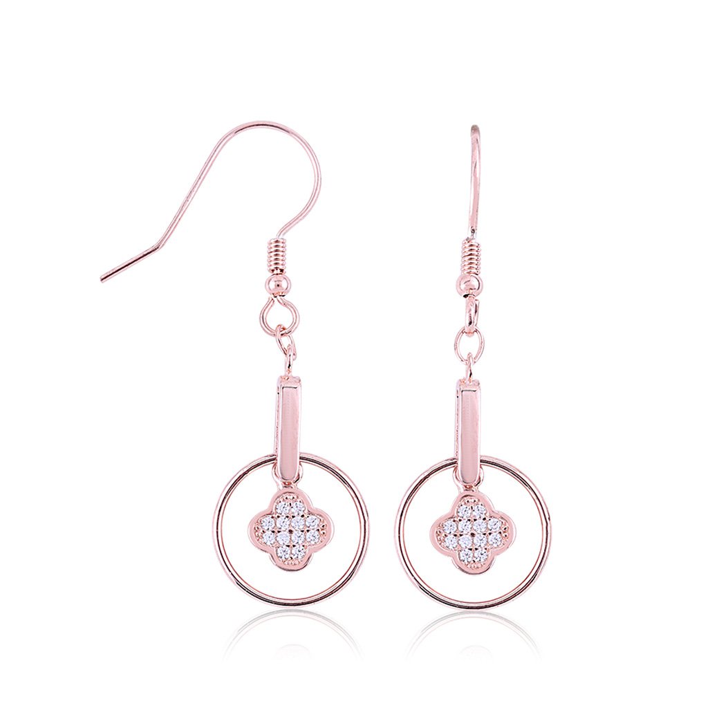 Rose Gold Floral Loop Earring