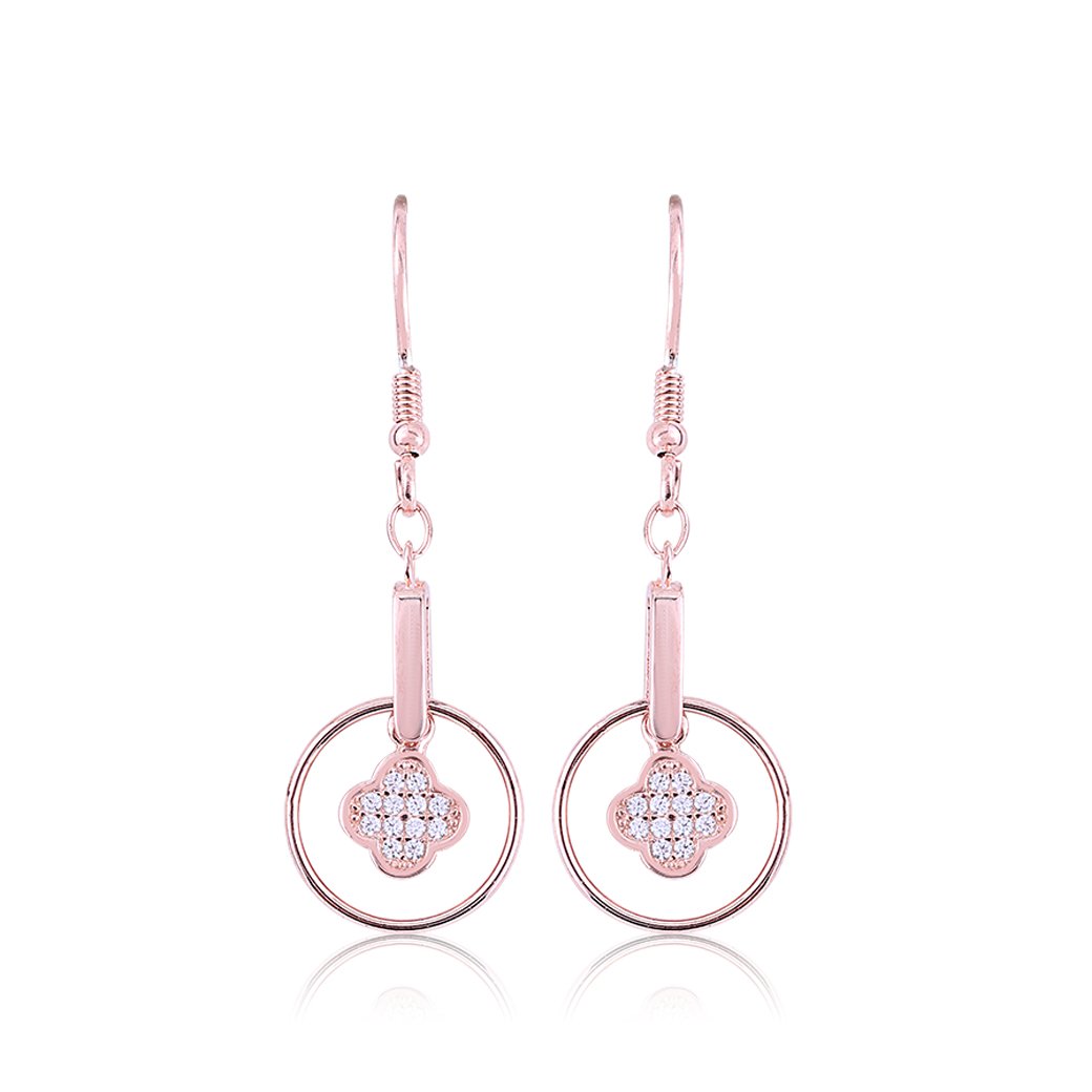 Rose Gold Floral Loop Earring