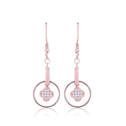 Rose Gold Floral Loop Earring