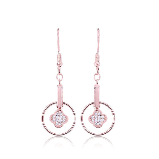Rose Gold Floral Loop Earring