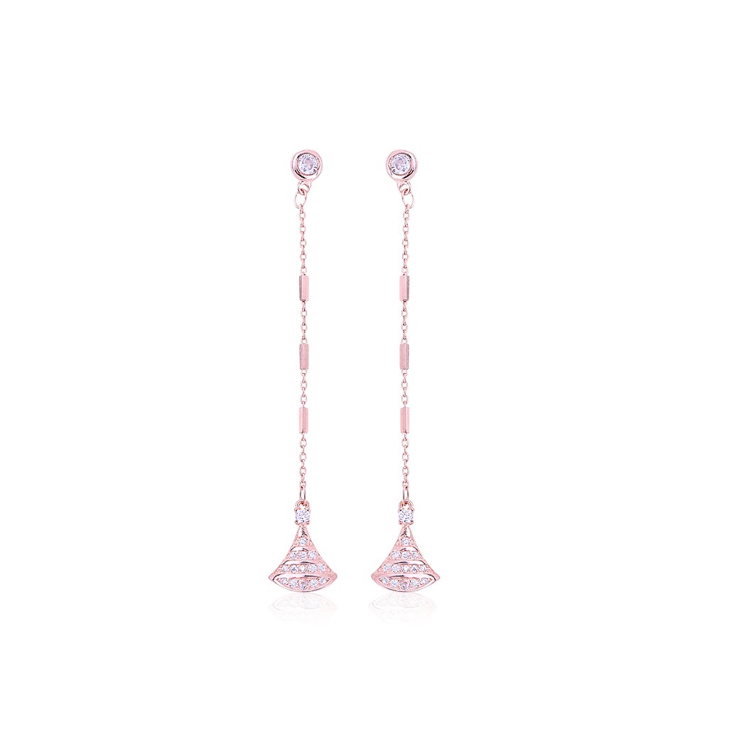 Rose Gold Delta Drop Earrings