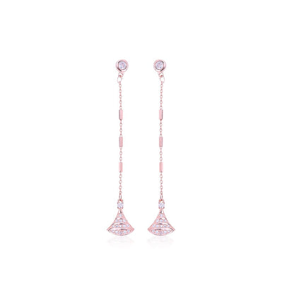 Rose Gold Delta Drop Earrings