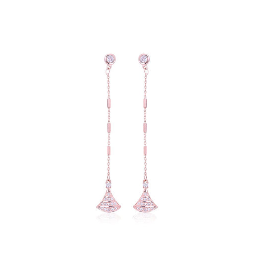 Rose Gold Delta Drop Earrings
