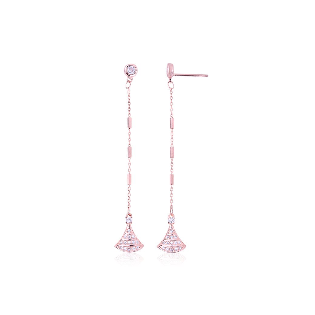 Rose Gold Delta Drop Earrings