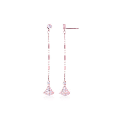 Rose Gold Delta Drop Earrings