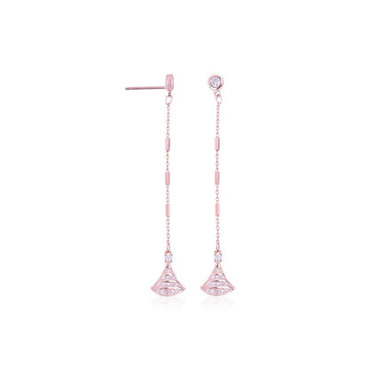 Rose Gold Delta Drop Earrings