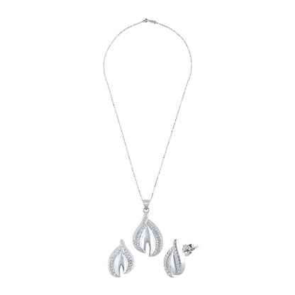 Silver Luminous Leaf Set with Ball Chain