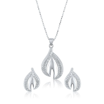 Silver Luminous Leaf Set with Ball Chain