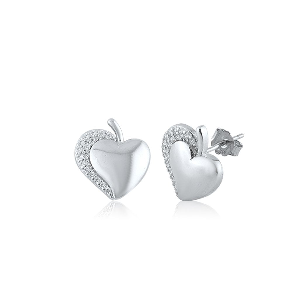 Silver Apple Cut Set with Ball Chain