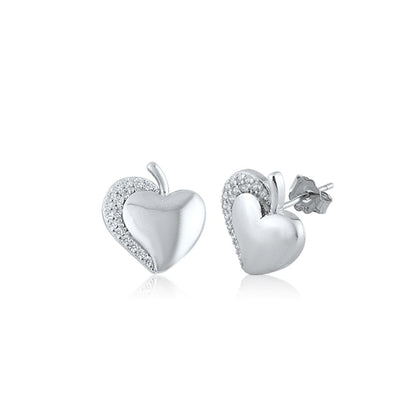 Silver Apple Cut Set with Ball Chain