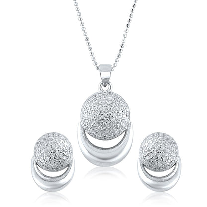 Silver Half Moon Set with Ball Chain