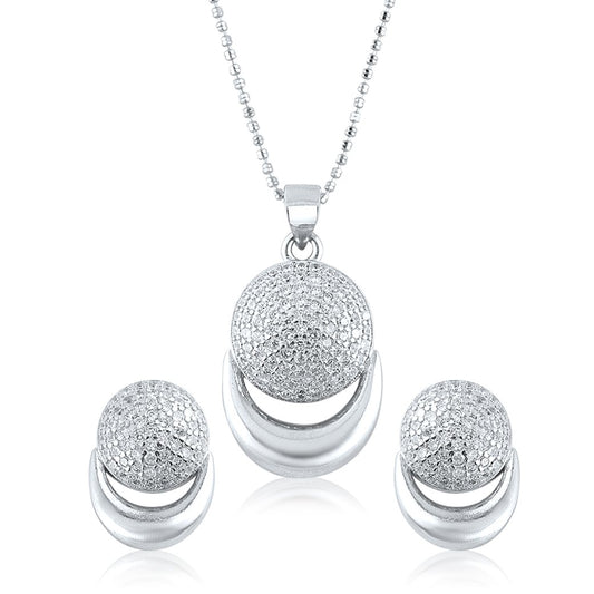 Silver Half Moon Set with Ball Chain