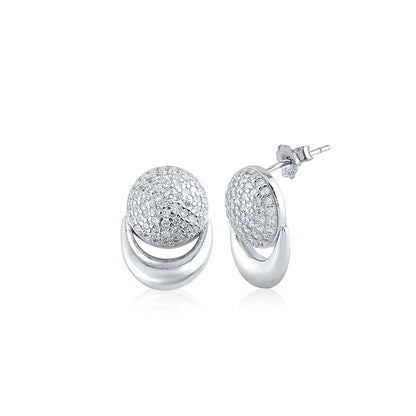 Silver Half Moon Set with Ball Chain