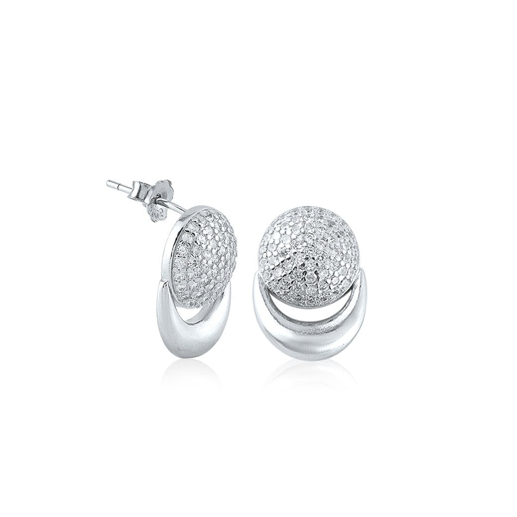 Silver Half Moon Set with Ball Chain