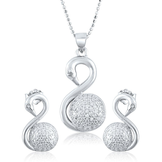 Silver Swan Set with Ball Chain