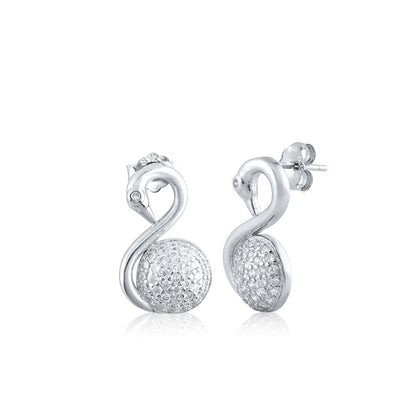 Silver Swan Set with Ball Chain
