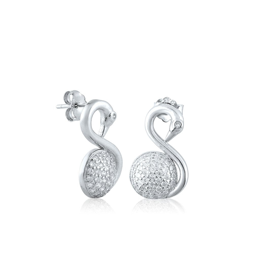 Silver Swan Set with Ball Chain