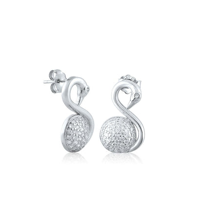 Silver Swan Set with Ball Chain