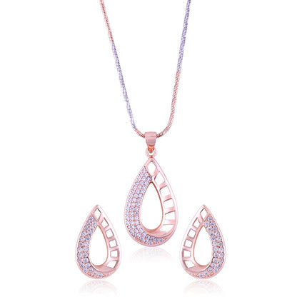 Rose Gold Droplet Set with Fusion Chain