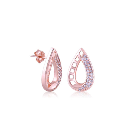Rose Gold Droplet Set with Fusion Chain