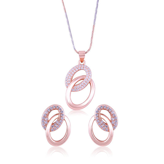 Rose Gold Timeless Twine Set with Fusion Chain