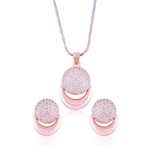 Rose Gold Half Moon Set with Fusion Chain