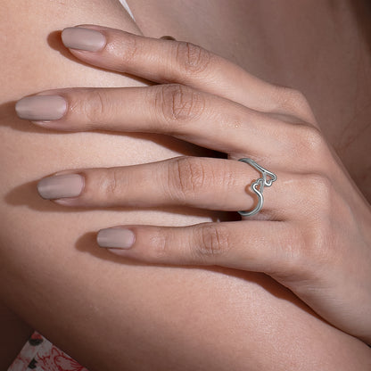 Silver Hugging Hearts Ring