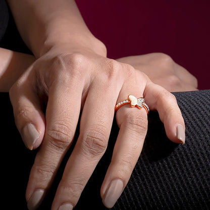 Rose Gold Butterfly Bliss Ring