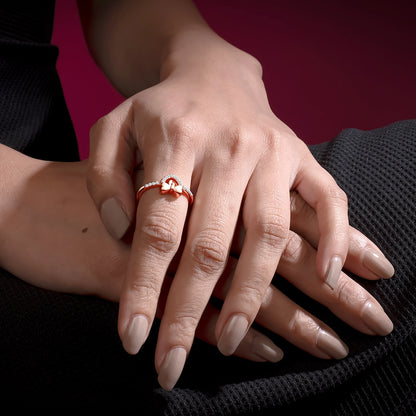 Rose Gold Ribbon Hearted Ring