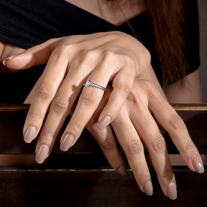 Silver Luna Grace Solitaire Ring