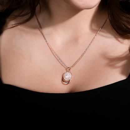 Rose Gold Half Moon Set with Fusion Chain