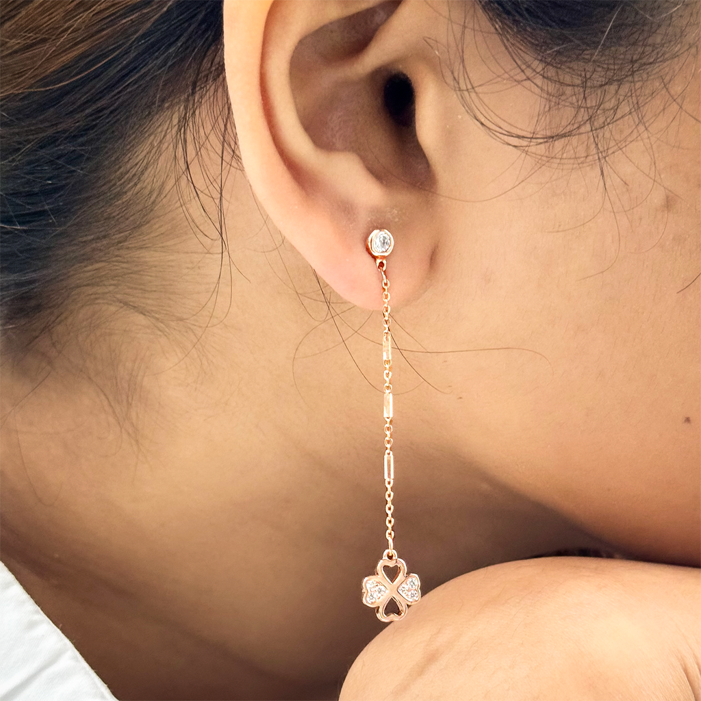 Rose Gold Artsy Floral Earring