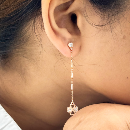 Rose Gold Artsy Floral Earring