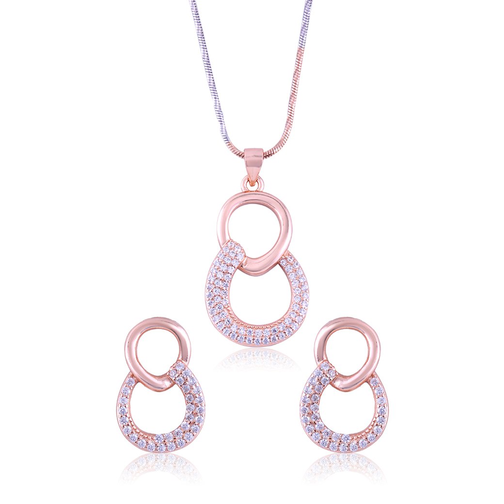 Rose Gold Enchanted Circles Set with Fusion Chain