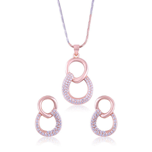 Rose Gold Enchanted Circles Set with Fusion Chain