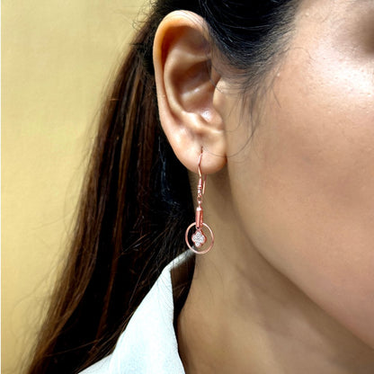 Rose Gold Floral Loop Earring