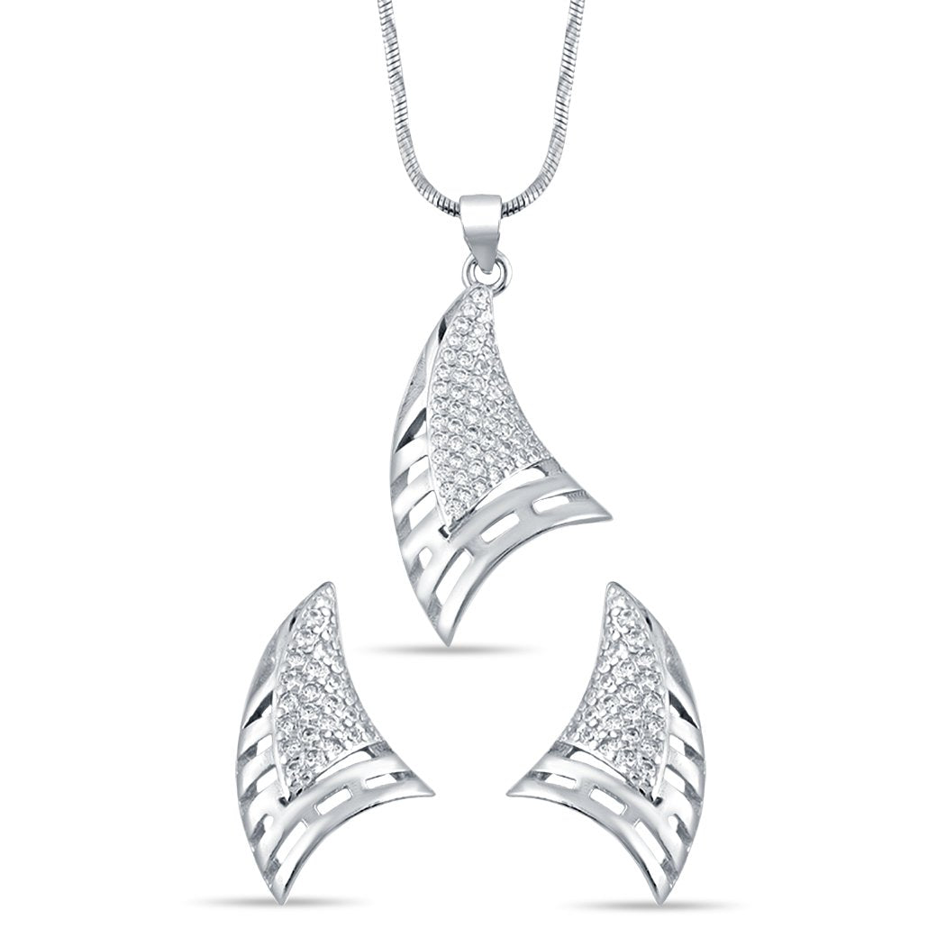 Silver Blazing Beauty Set with Ball Chain