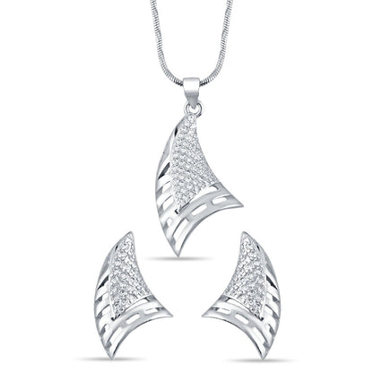 Silver Blazing Beauty Set with Ball Chain