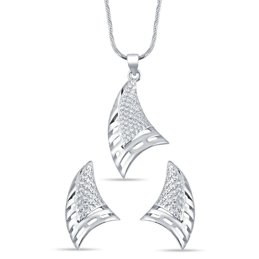 Silver Blazing Beauty Set with Ball Chain