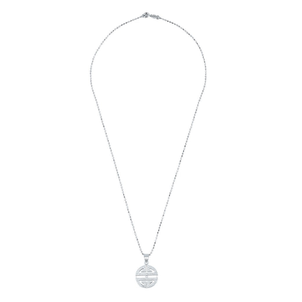 Silver Harmony Circle Pendant with Ball chain